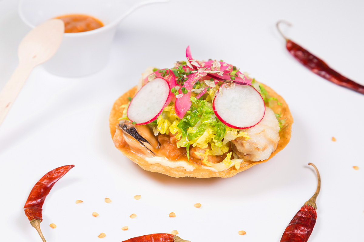 Tostada mexicana de marisco con salsa | Sous Vide Cooking